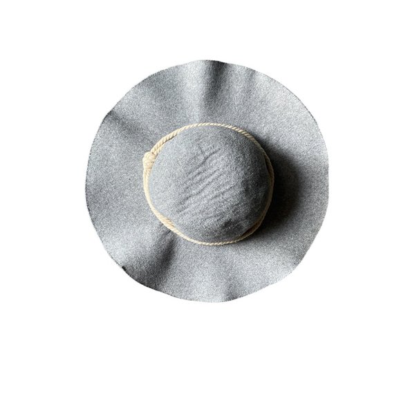 Wet Seal Gray Wool Felt Polyester Hat with Beige Rope One Size - Picture 2 of 4